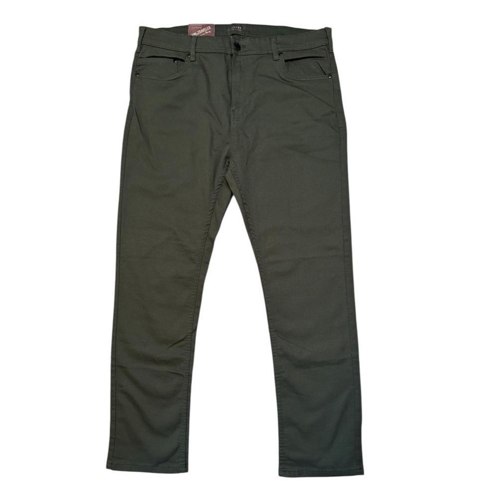 Jachs NEW Traveler Straight Fit Pants 38 X 32 Olive Green Straight Leg